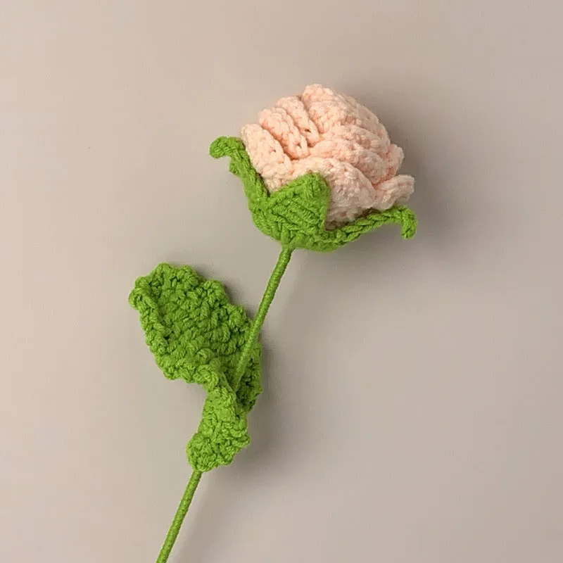 Roses Crochet Flower Handmade Knitted Flower Gift for Lover