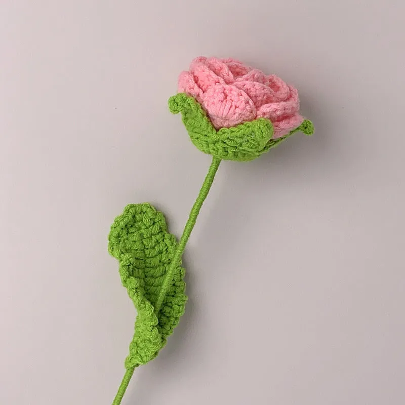 Roses Crochet Flower Handmade Knitted Flower Gift for Lover