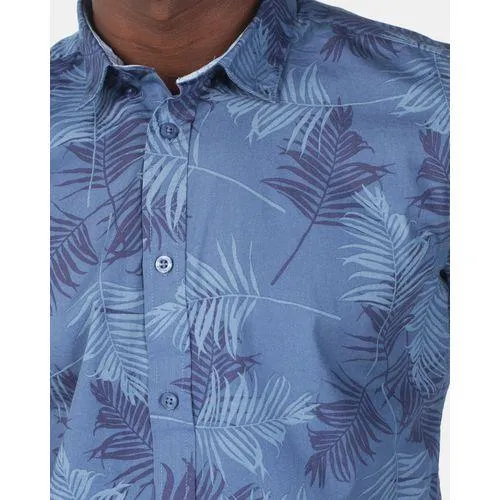 Smith & Jones Ensign Blue Audley Floral Short Sleeve Mens Shirt