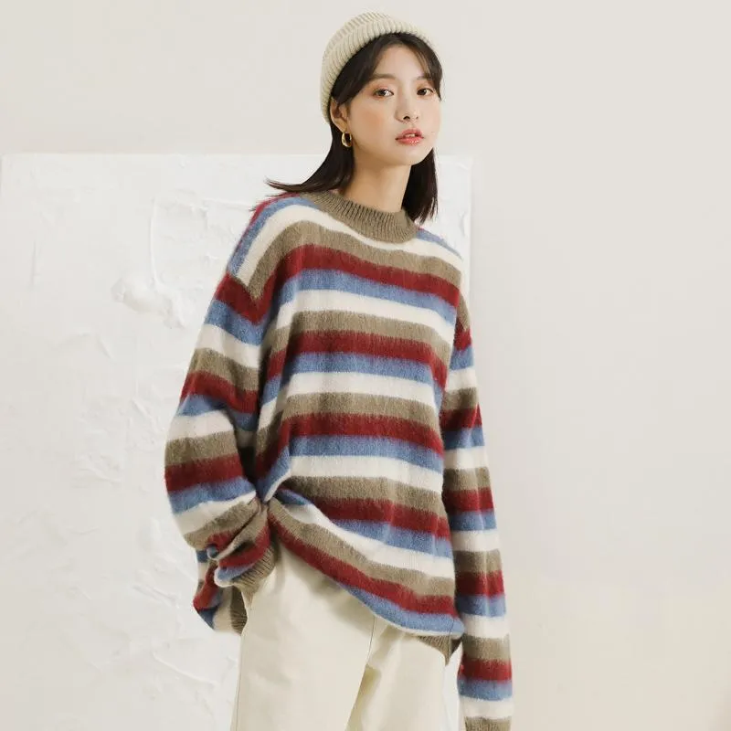 Soft Slouchy Striped Pullover