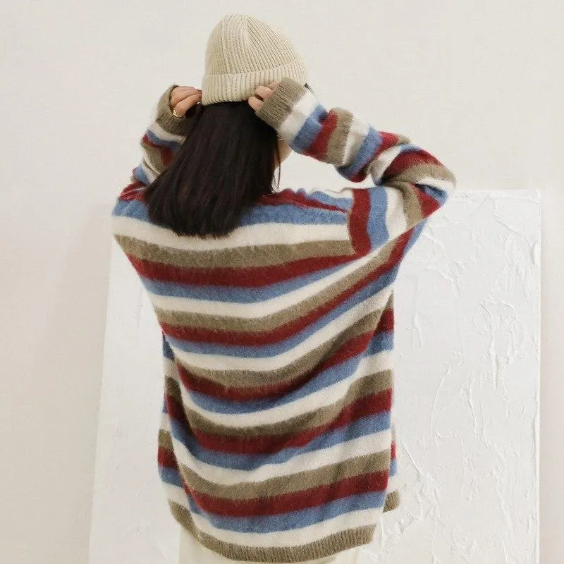 Soft Slouchy Striped Pullover