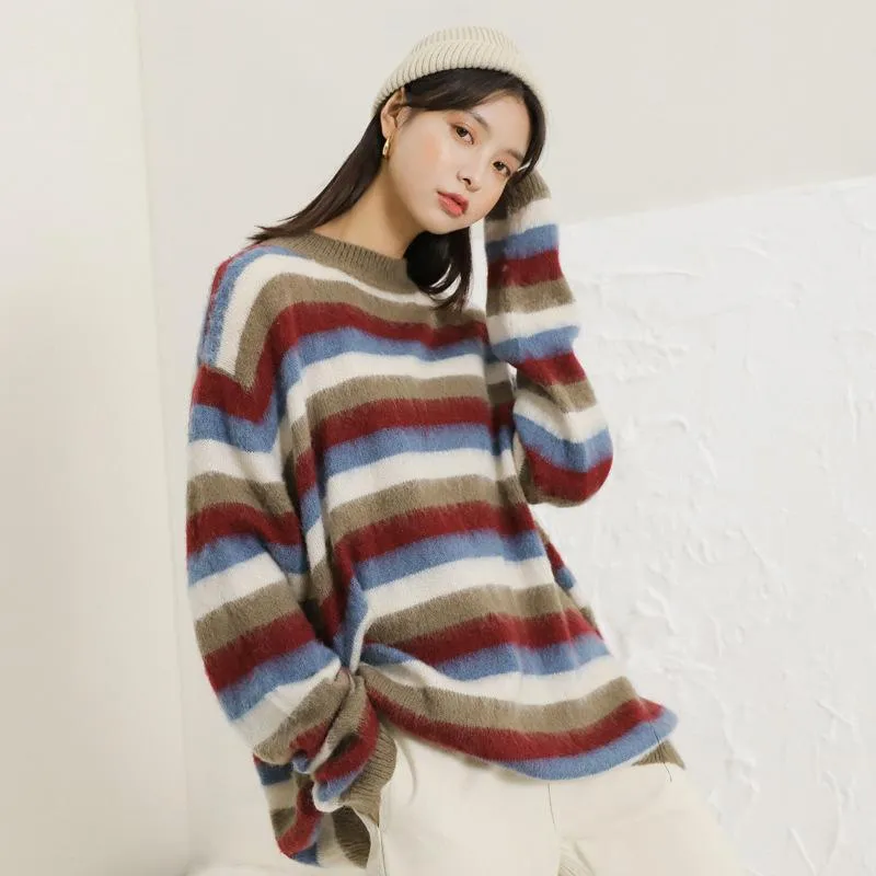 Soft Slouchy Striped Pullover