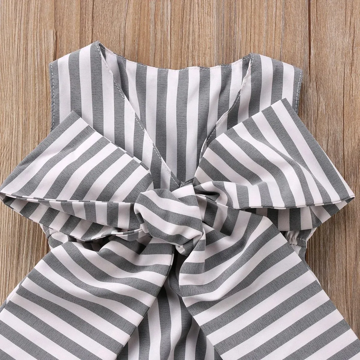 Striped Romper With Bow