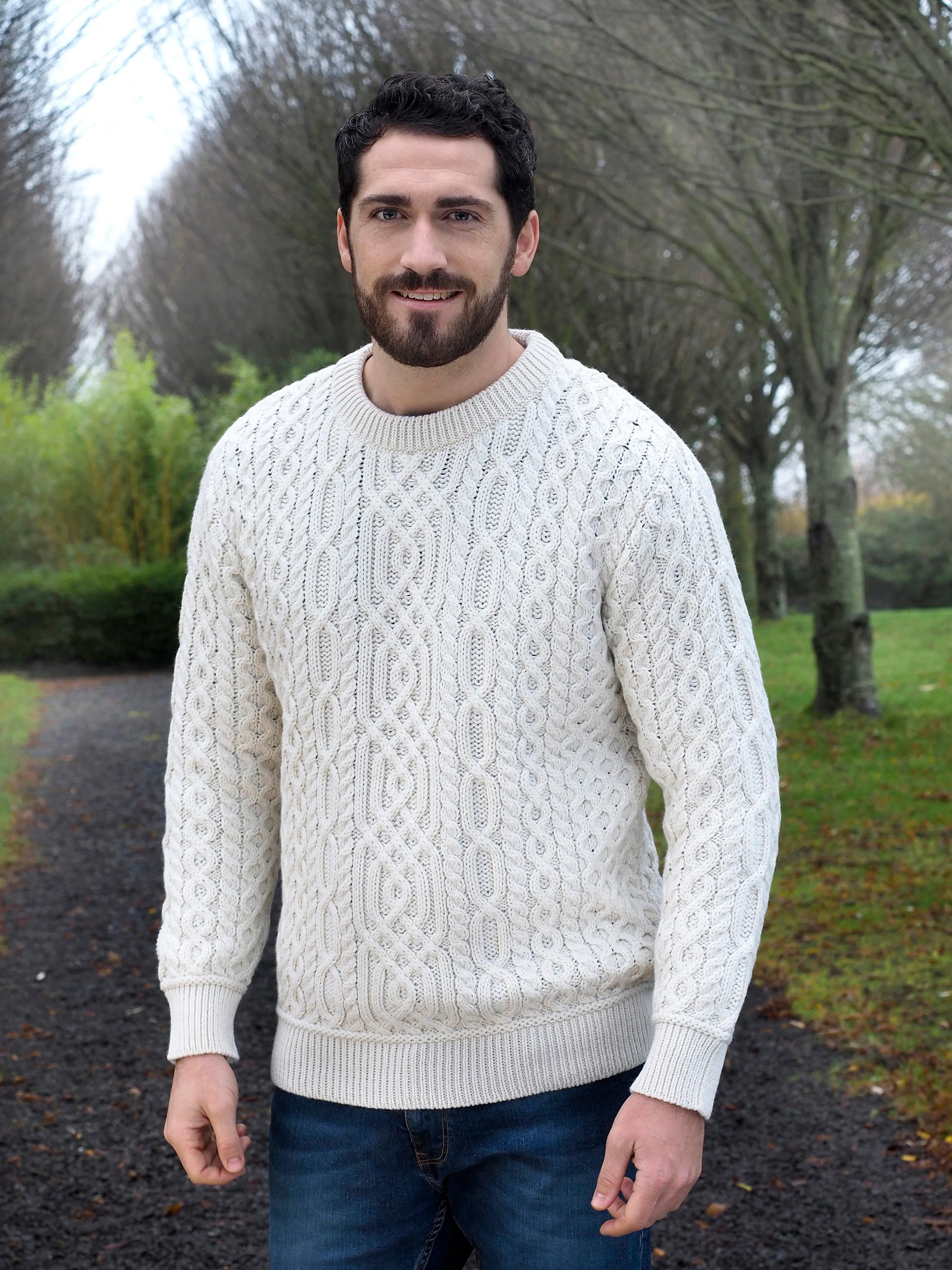 SUPER SOFT MERINO CREW NECK IRISH ARAN