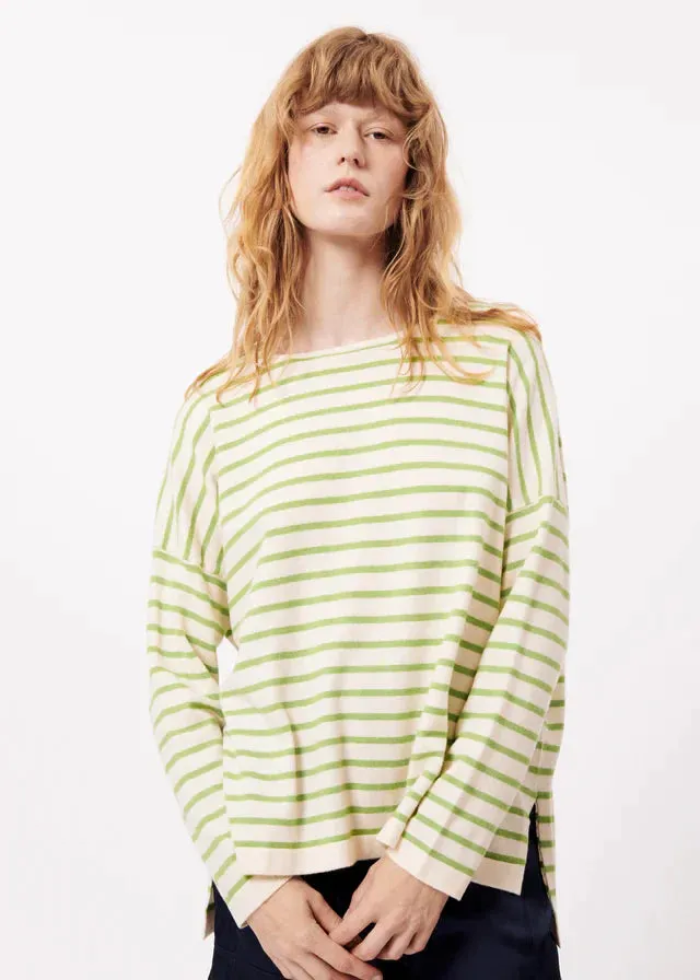 The Eileen Striped Sweater by FRNCH - Green Stripe