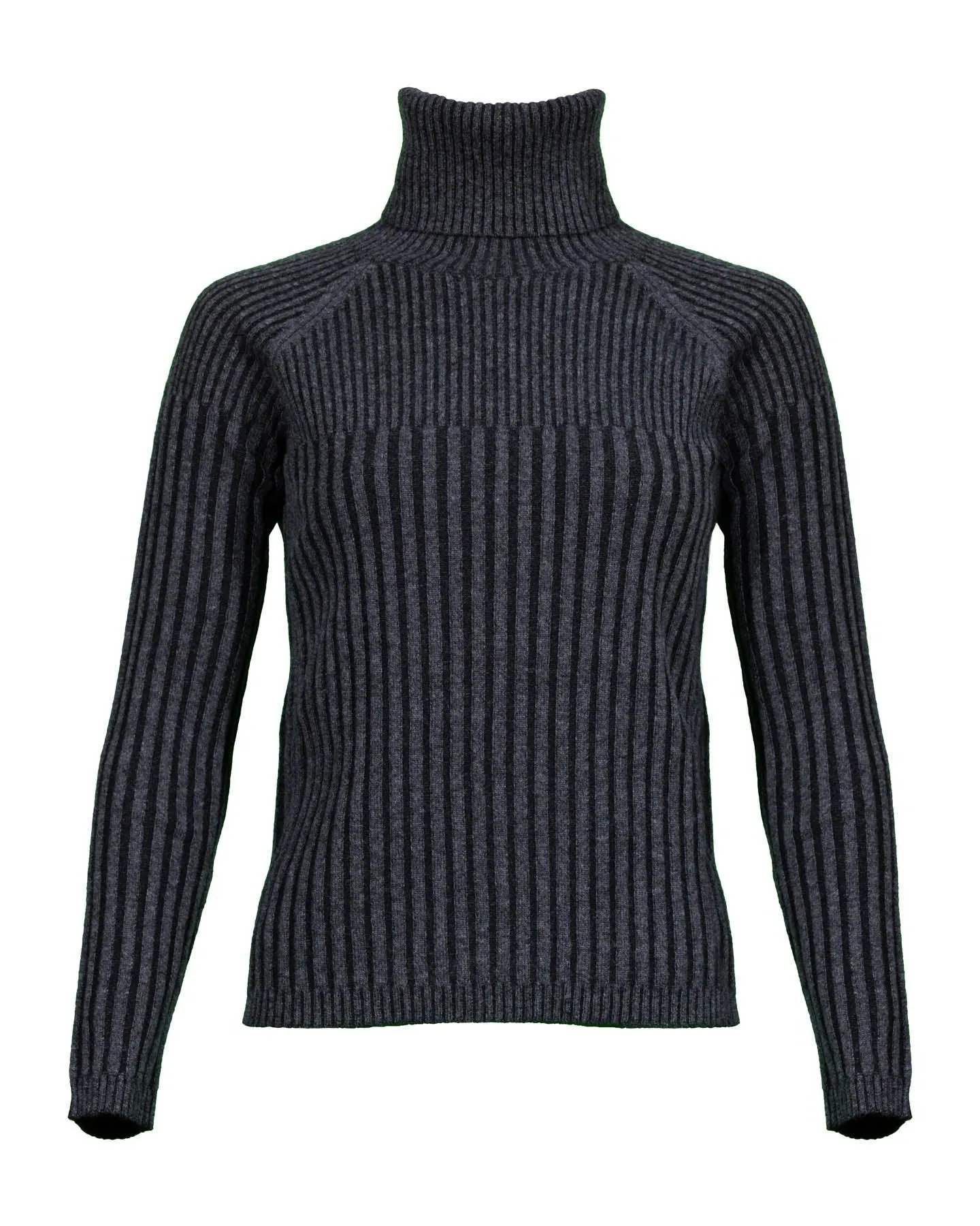 Tonet Two Tone Rib Knit Turtleneck Pullover