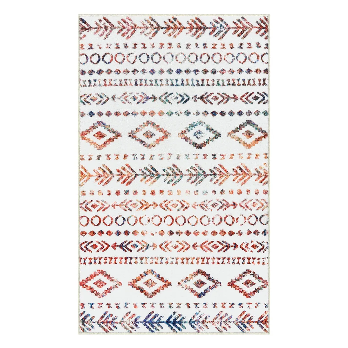 Varena Modern Rustic Farmhouse Moroccan Tribal Multi/White Rug