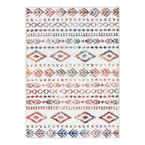 Varena Modern Rustic Farmhouse Moroccan Tribal Multi/White Rug