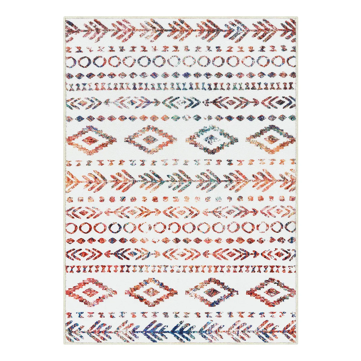 Varena Modern Rustic Farmhouse Moroccan Tribal Multi/White Rug