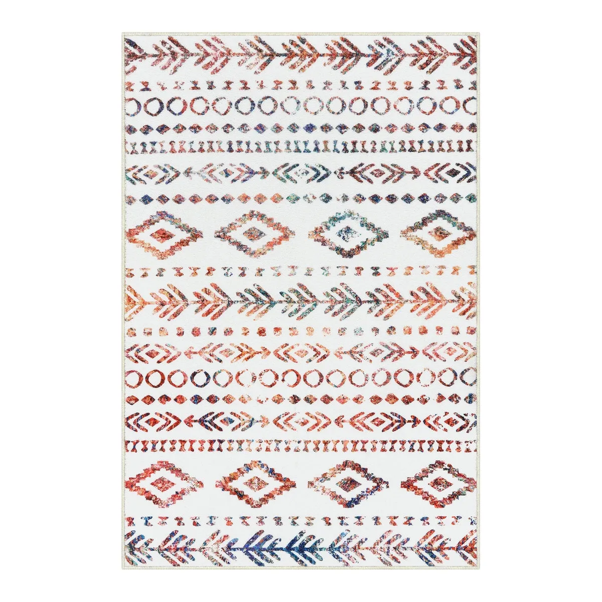 Varena Modern Rustic Farmhouse Moroccan Tribal Multi/White Rug