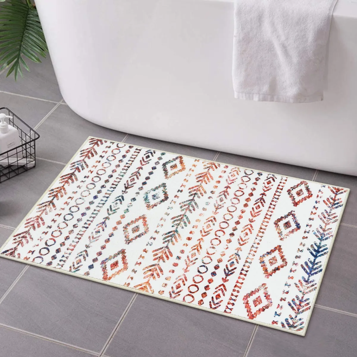 Varena Modern Rustic Farmhouse Moroccan Tribal Multi/White Rug