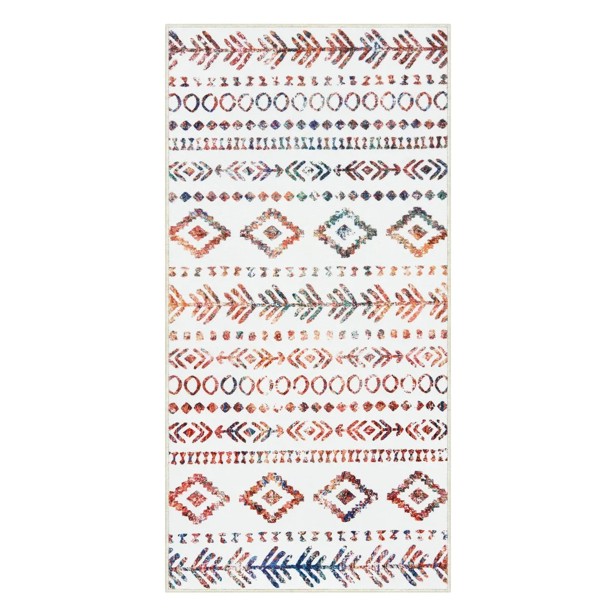 Varena Modern Rustic Farmhouse Moroccan Tribal Multi/White Rug