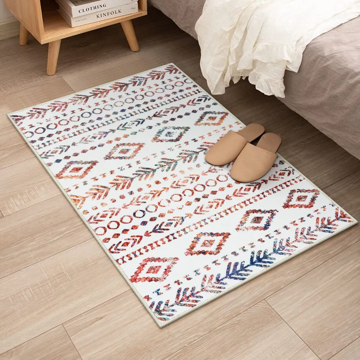 Varena Modern Rustic Farmhouse Moroccan Tribal Multi/White Rug