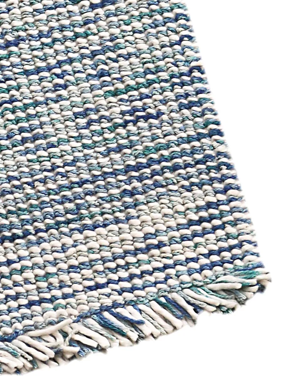 Vivid Modern Blue Hand-Woven Rug 3'x5'