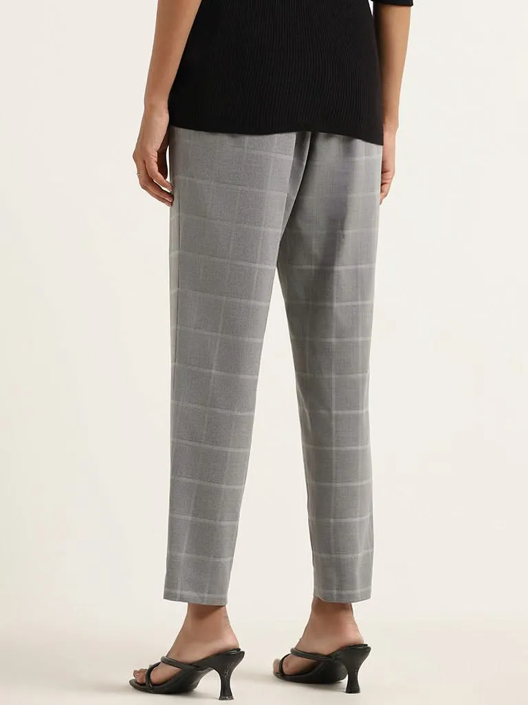 Wardrobe Grey Checked Trousers