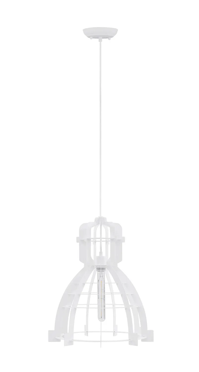 WE Furniture 16" Living Room Factory Slice Pendant Light - White