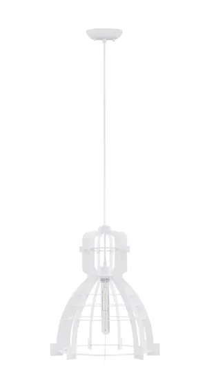 WE Furniture 16" Living Room Factory Slice Pendant Light - White