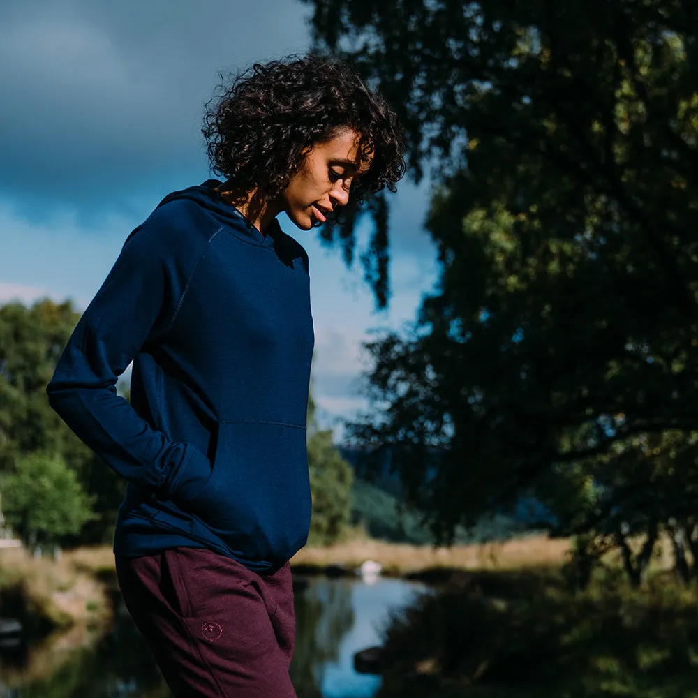 Womens Merino 260 Lounge Hoodie (Navy/Smoke)