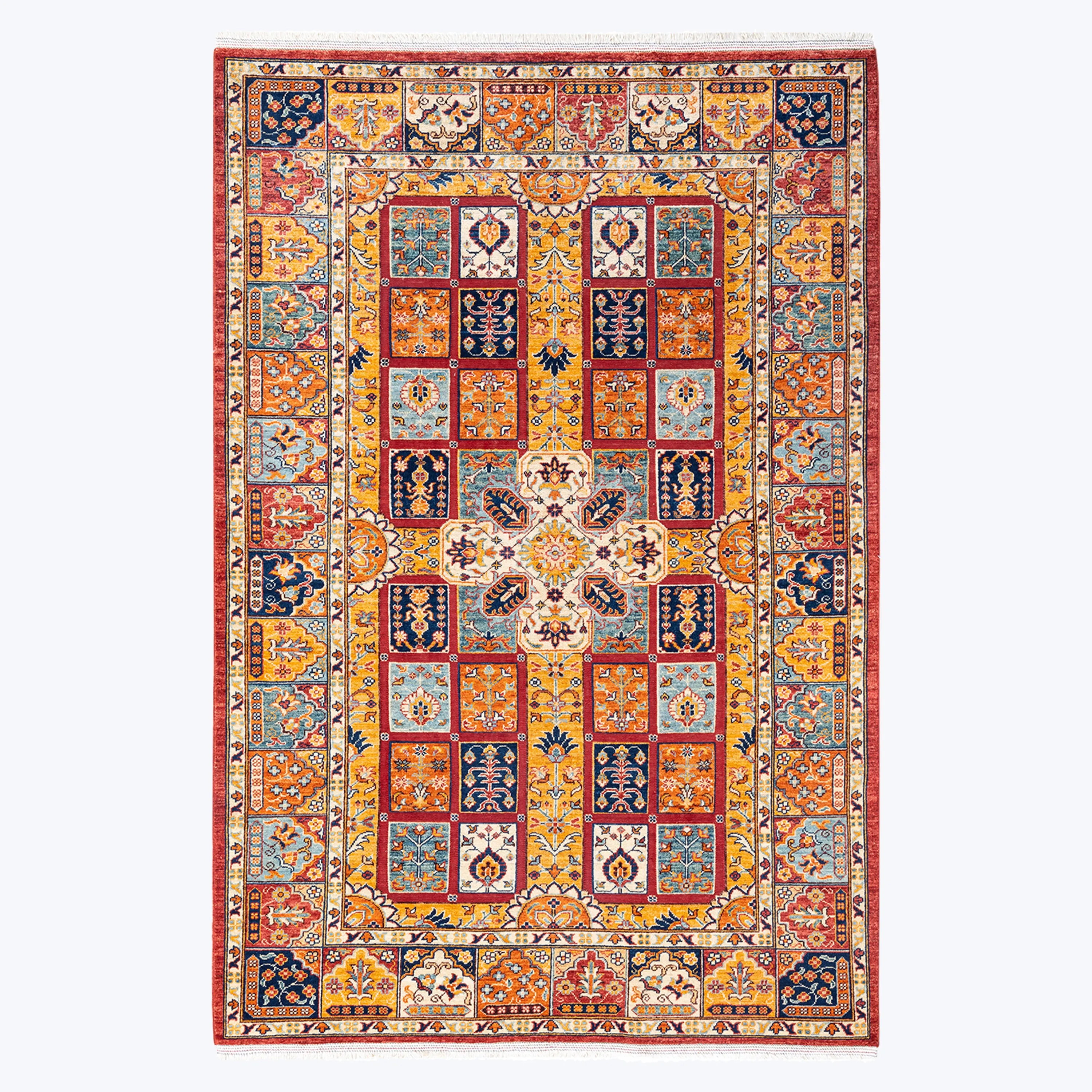 Yellow Traditional Wool Rug - 6' 4 x 9' 5"