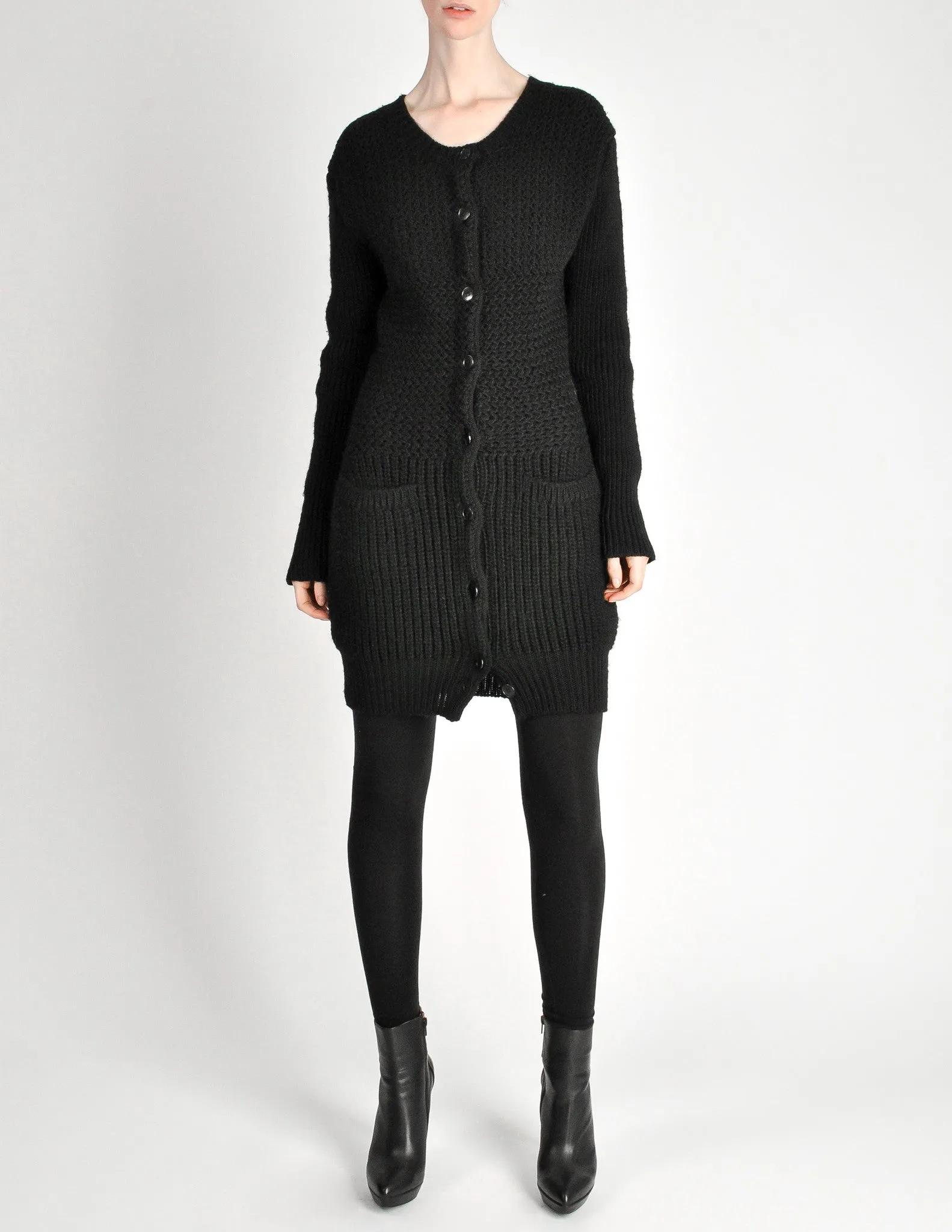 Yohji Yamamoto Vintage Black Knit Long Sweater